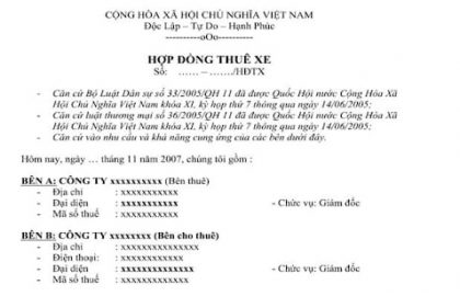 hop dong thue xe container